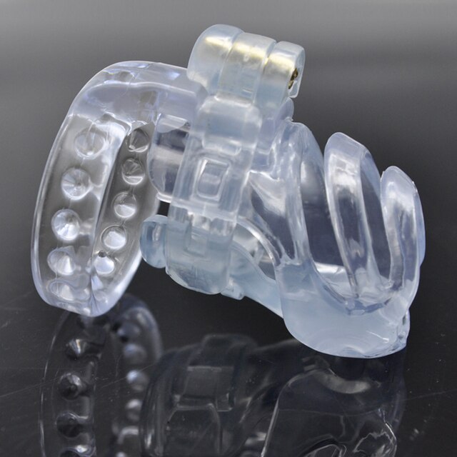 BDSM Male Chastity Device: Natural Resin 3D PA-hook, with Penis Ring - ChastityBondage