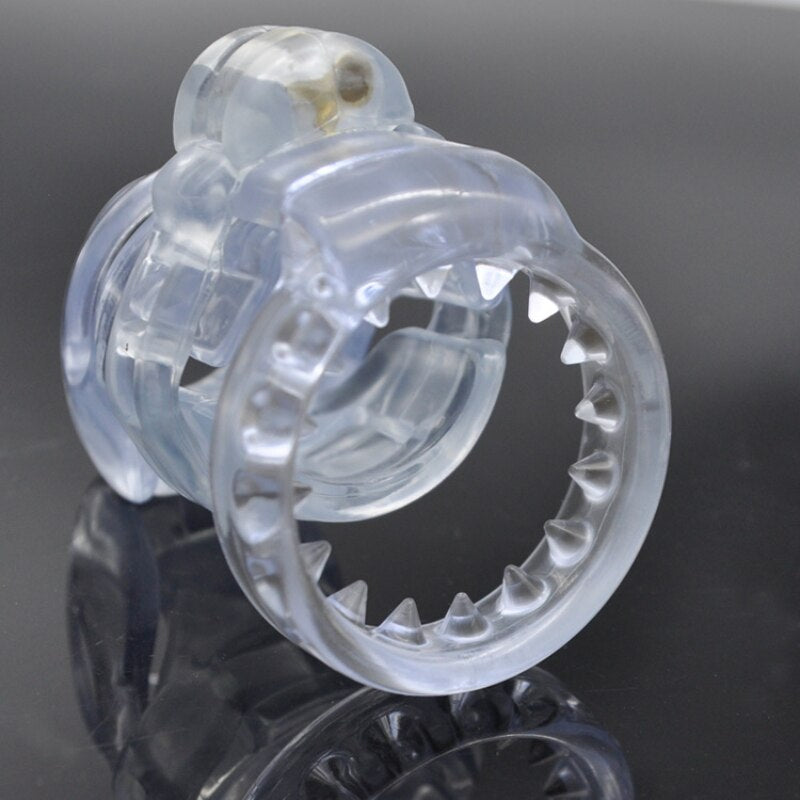 BDSM Male Chastity Device: Natural Resin 3D PA-hook, with Penis Ring - ChastityBondage
