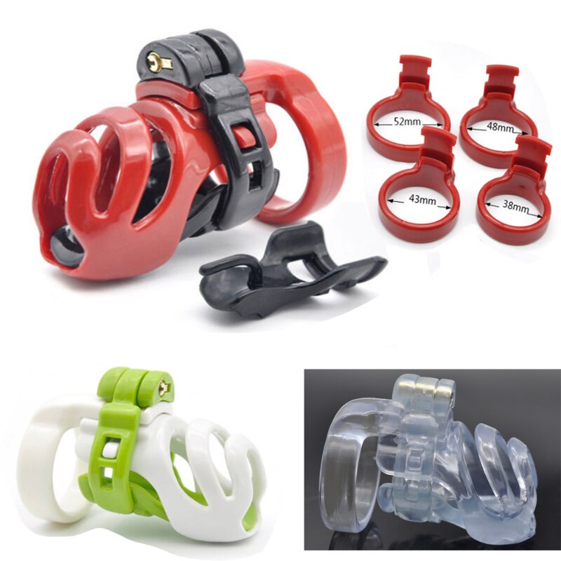 BDSM Male Chastity Device: Natural Resin 3D PA-hook, with Penis Ring - ChastityBondage