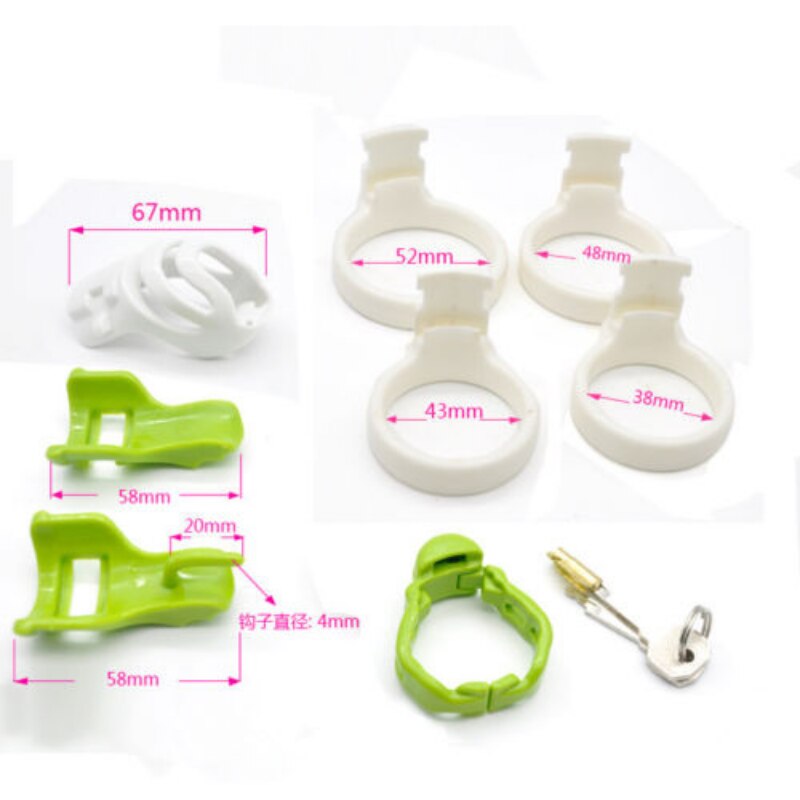 BDSM Male Chastity Device: Natural Resin 3D PA-hook, with Penis Ring - ChastityBondage