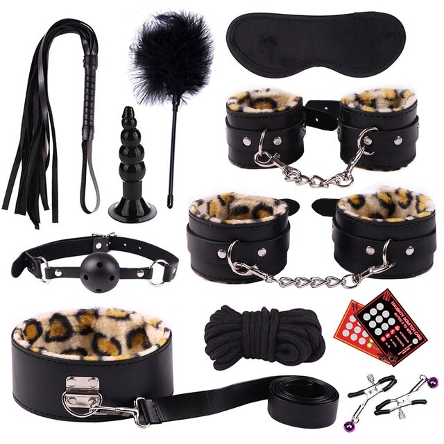 Luxury BDSM Kit All-In-One Bondage Restraint Set with Anal Vibrator Plug - ChastityBondage