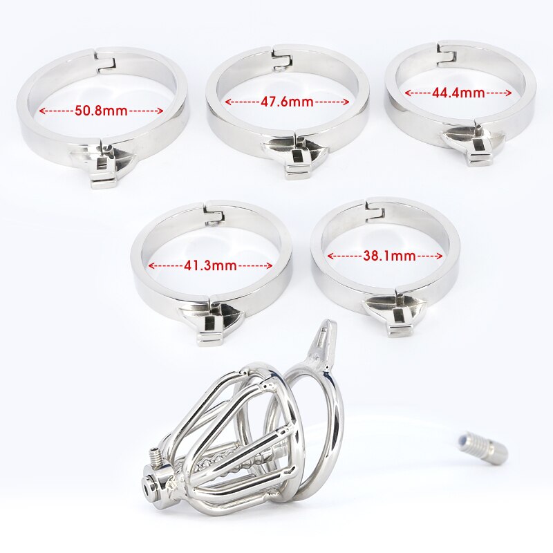 Spiked Metal Chastity Cage with Urethral Catheter - Male Chastity Device - ChastityBondage