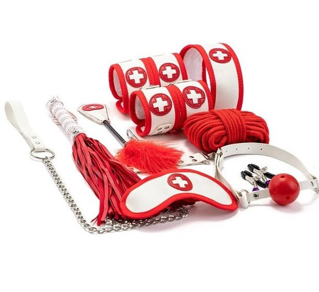 10pcs Nurse Bondage Kit - BDSM Gear Set For Women's Erotic Sex Play - ChastityBondage