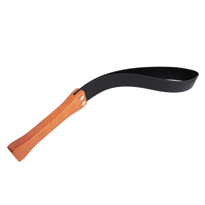 BDSM Flogger and Spanking Paddle: Wooden Handle for Bondage Restraints - ChastityBondage