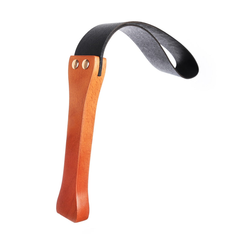 BDSM Flogger and Spanking Paddle: Wooden Handle for Bondage Restraints - ChastityBondage