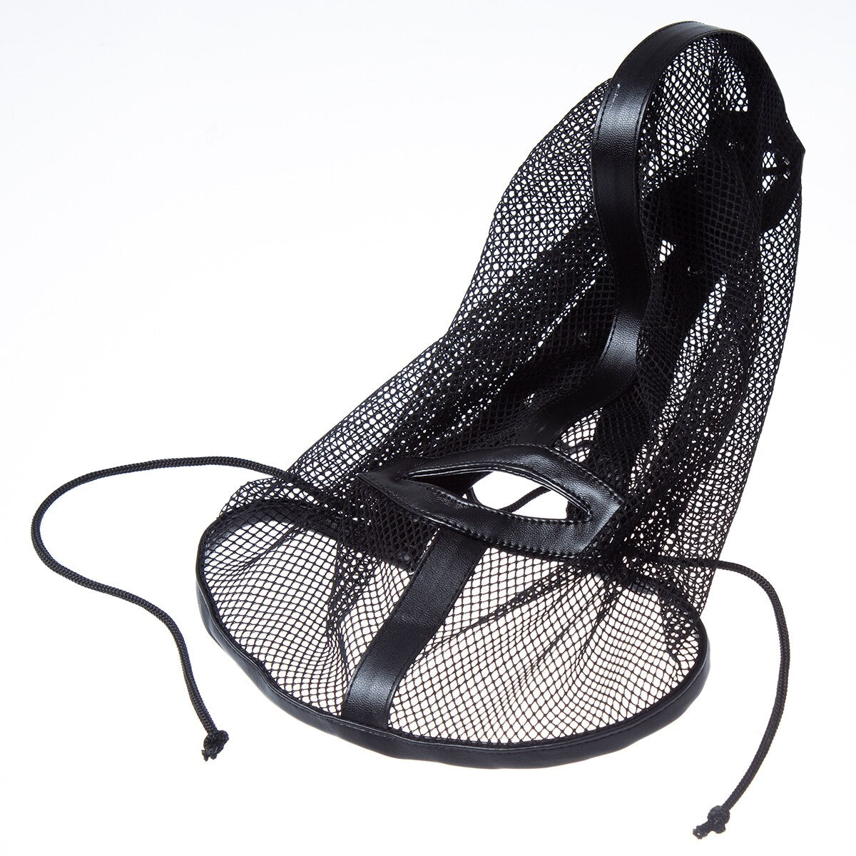 BDSM Bondage Headgear: Mesh Head Hood with Open Mouth Harness for Slave Play - ChastityBondage