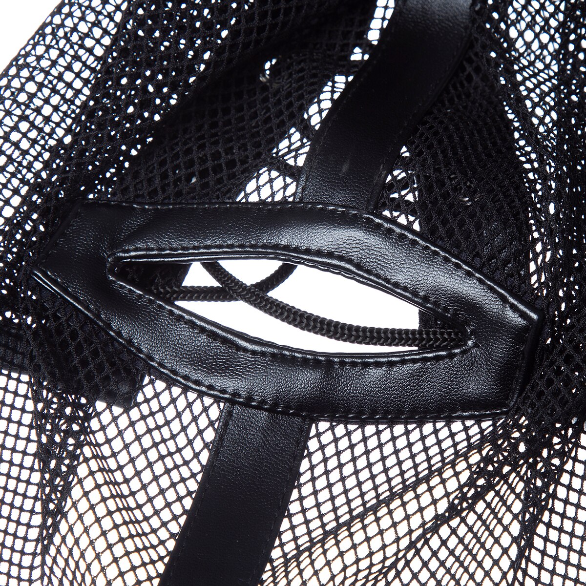 BDSM Bondage Headgear: Mesh Head Hood with Open Mouth Harness for Slave Play - ChastityBondage