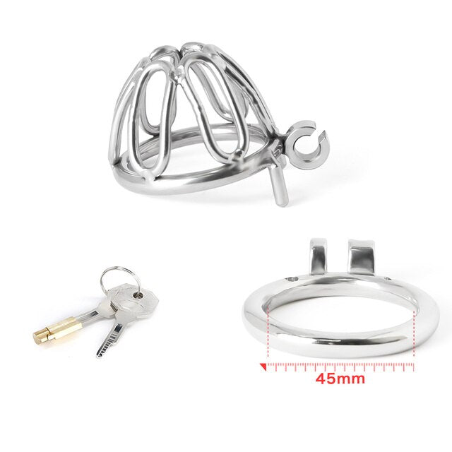 Breathable Small Short 316 Stainless Medical Grade Steel Male Chastity Cage,Comfortable Chastity Device  Sex Toy for Men - ChastityBondage