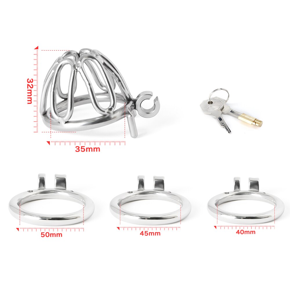 Breathable Small Short 316 Stainless Medical Grade Steel Male Chastity Cage,Comfortable Chastity Device  Sex Toy for Men - ChastityBondage