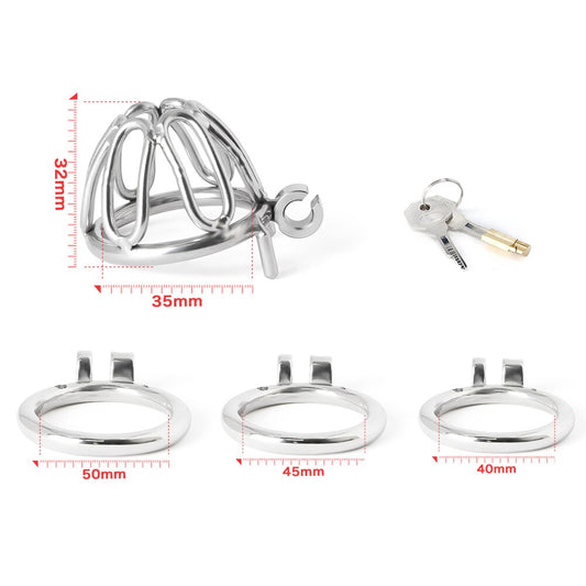Breathable Small Short 316 Stainless Medical Grade Steel Male Chastity Cage,Comfortable Chastity Device  Sex Toy for Men - ChastityBondage