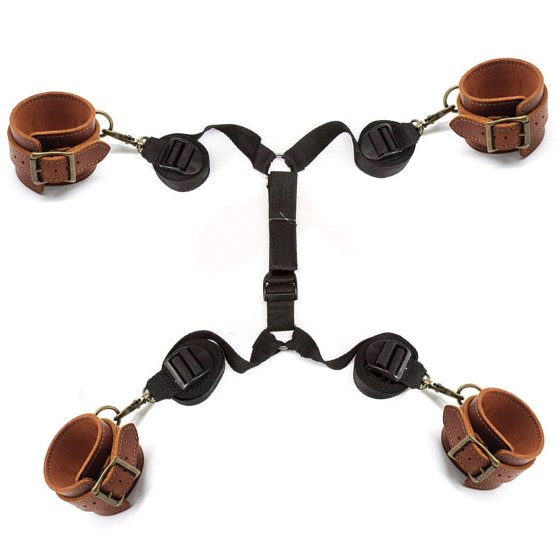 Brown Bondage Kit in Leather