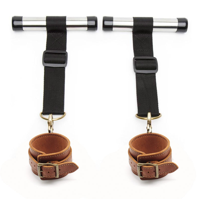 BDSM Ankle Cuufs In Brown Leather