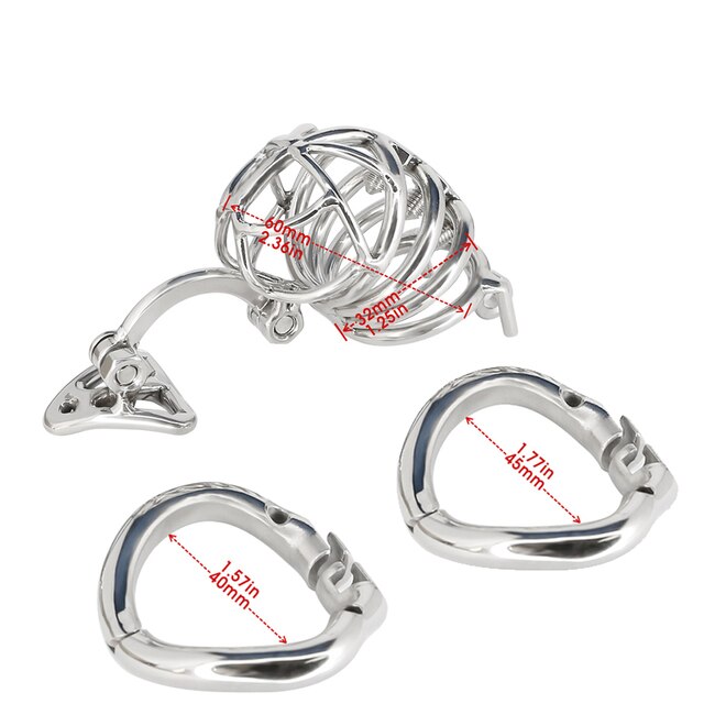DIY Detachable Stainless Steel Male Chastity Device Cock Cage Penis Ring Lockable Chastity Training With Spike Ring Adult Sex - ChastityBondage