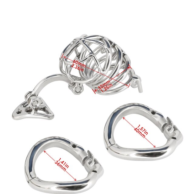 DIY Detachable Stainless Steel Male Chastity Device Cock Cage Penis Ring Lockable Chastity Training With Spike Ring Adult Sex - ChastityBondage