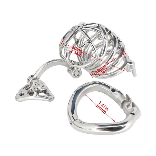 DIY Detachable Stainless Steel Male Chastity Device Cock Cage Penis Ring Lockable Chastity Training With Spike Ring Adult Sex - ChastityBondage