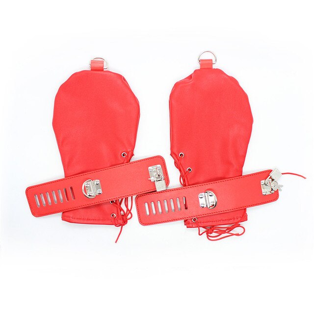 BDSM Bondage Gears: Dog Palm Gloves, Neck Collar, Head Hood with Braid - ChastityBondage