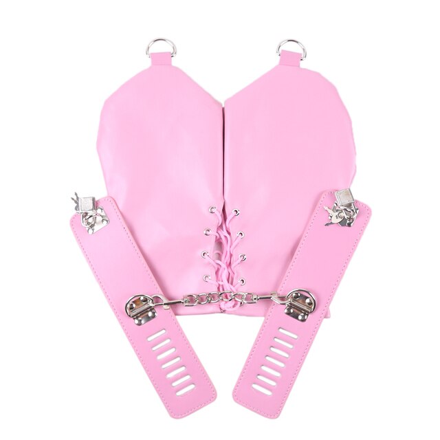 BDSM Bondage Gears: Dog Palm Gloves, Neck Collar, Head Hood with Braid - ChastityBondage