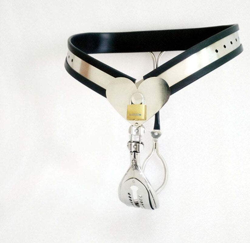 Heart Shaped Metal Female Chastity Belt