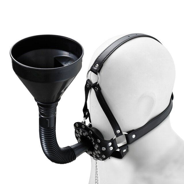 Black Bondage Funnel Mask