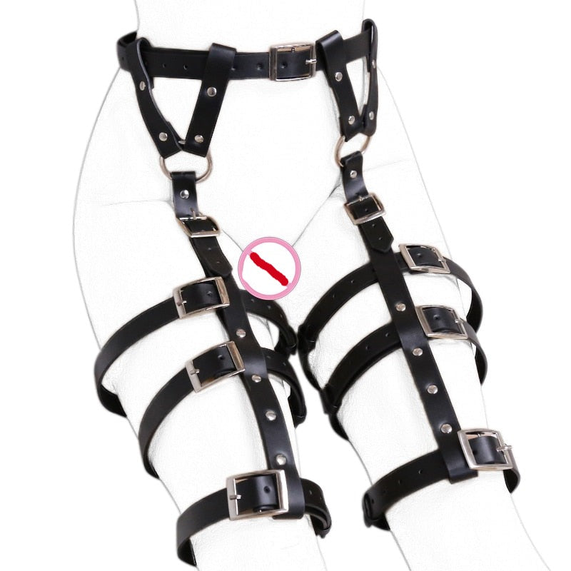 Bondage Harness - PU Leather Leg Thigh Waist Belt For Women ChastityBondage Bondage Harness - PU Leather Leg Thigh Waist Belt For Women ChastityBondage