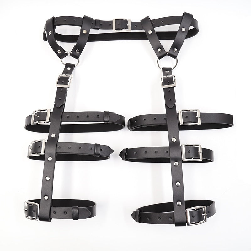 Bondage Harness - PU Leather Leg Thigh Waist Belt For Women - ChastityBondage
