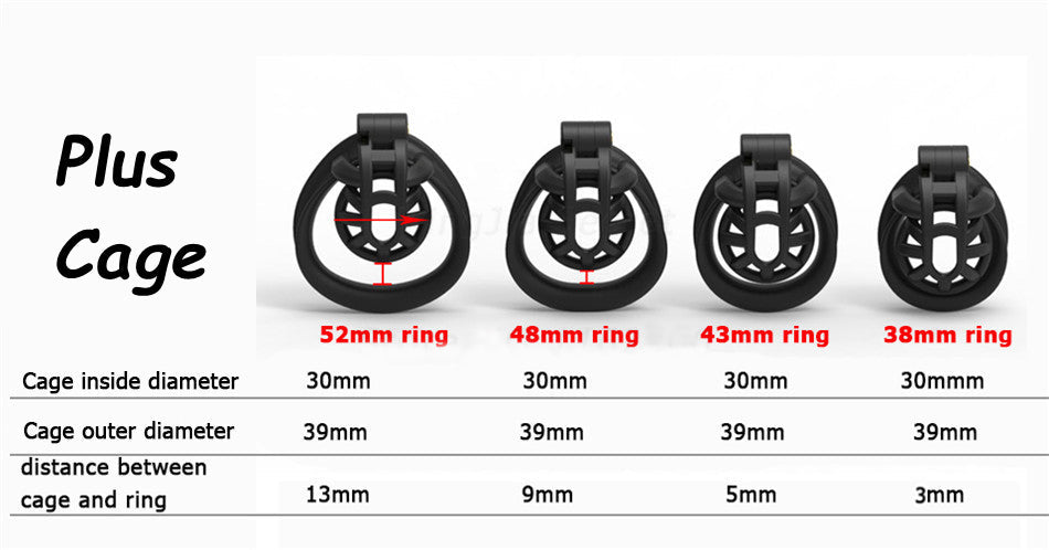 Positive/Negative Resin Chastity Cage Set - Minus/Plus Chastity Device - KeepMeLocked