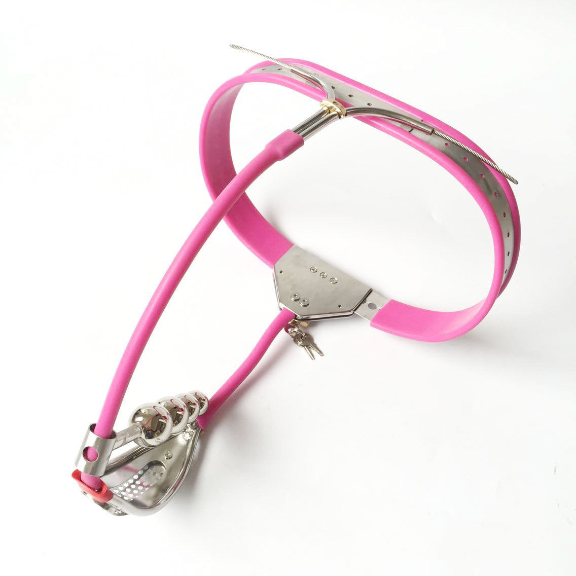 Silicone Liner Female Chastity Belt with No Hole - Pink - ChastityBondage
