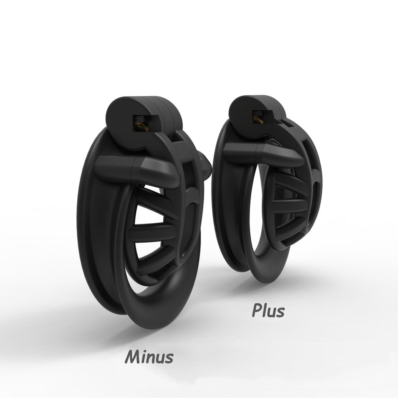 Positive/Negative Resin Chastity Cage Set - Minus/Plus Chastity Device - KeepMeLocked