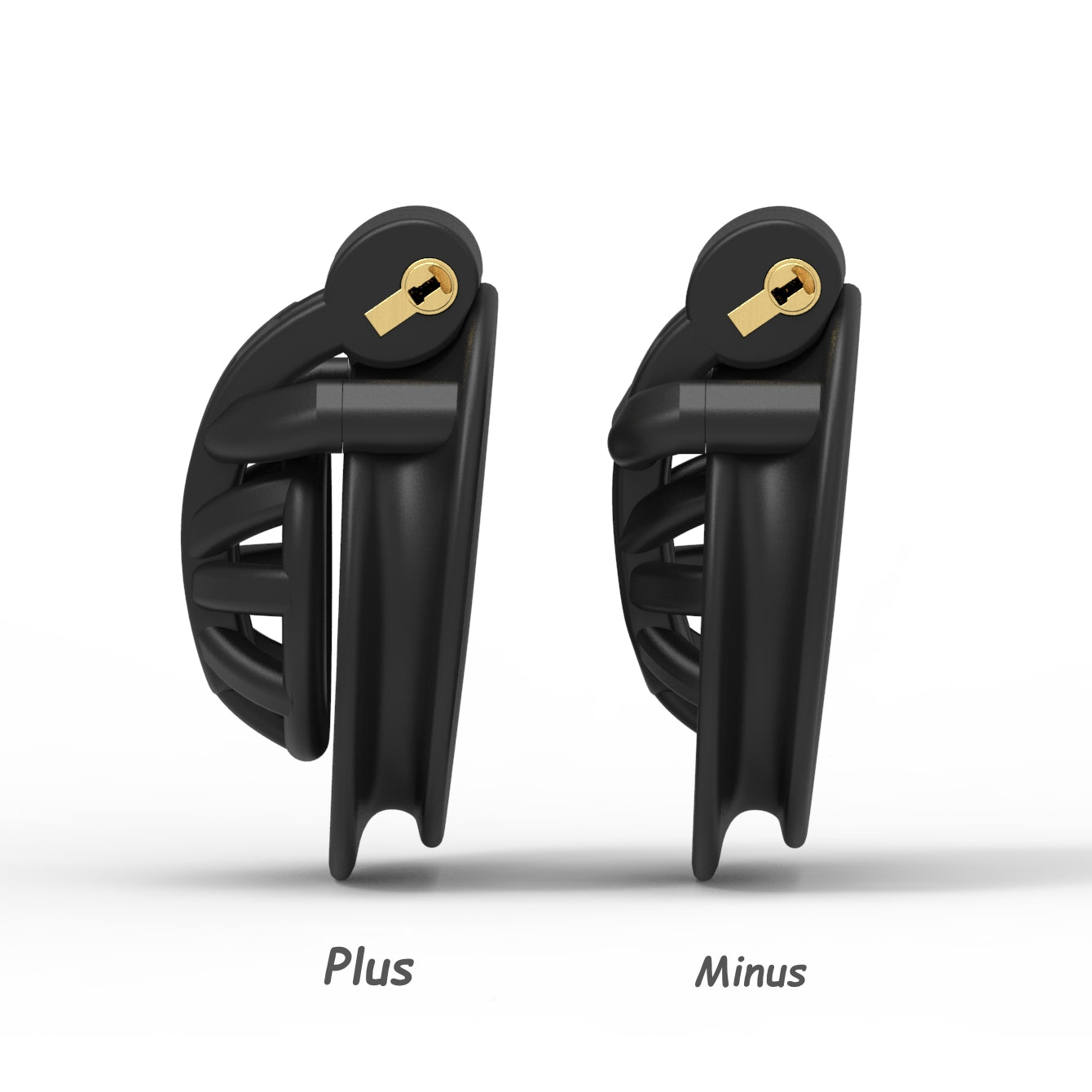 Positive/Negative Resin Chastity Cage Set - Minus/Plus Chastity Device - KeepMeLocked