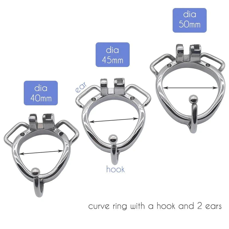 Ultra Small Metal Chastity Cage Device in 3 Sizes with PU Strap