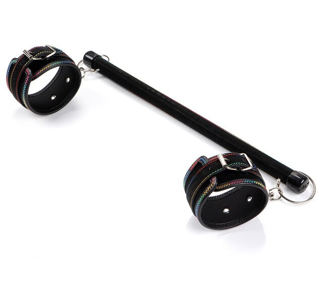 Bondage Kit Of Spreader Bar and Handcuffs - Wrist/Leg/Ankle Cuffs for Women's Sex Machine Play - ChastityBondage