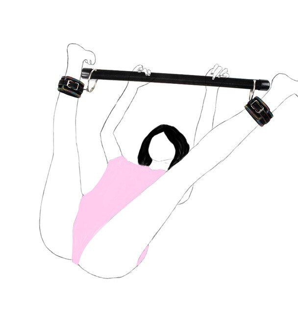 Bondage Kit Of Spreader Bar and Handcuffs - Wrist/Leg/Ankle Cuffs for Women's Sex Machine Play - ChastityBondage