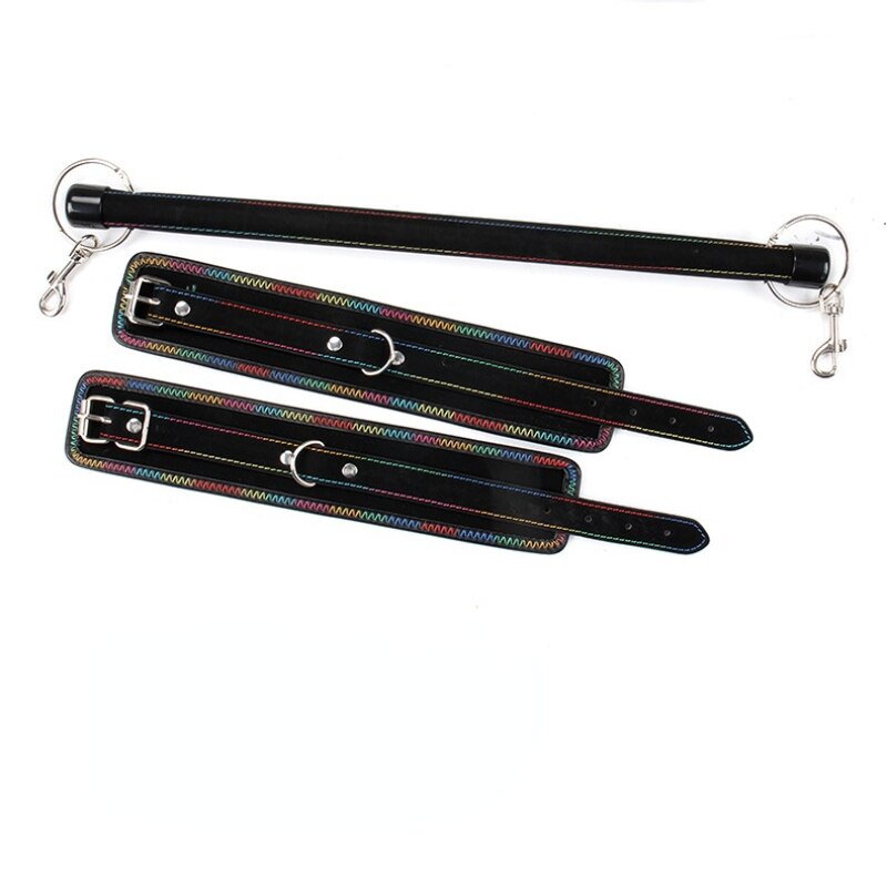 Bondage Kit Of Spreader Bar and Handcuffs - Wrist/Leg/Ankle Cuffs for Women's Sex Machine Play - ChastityBondage