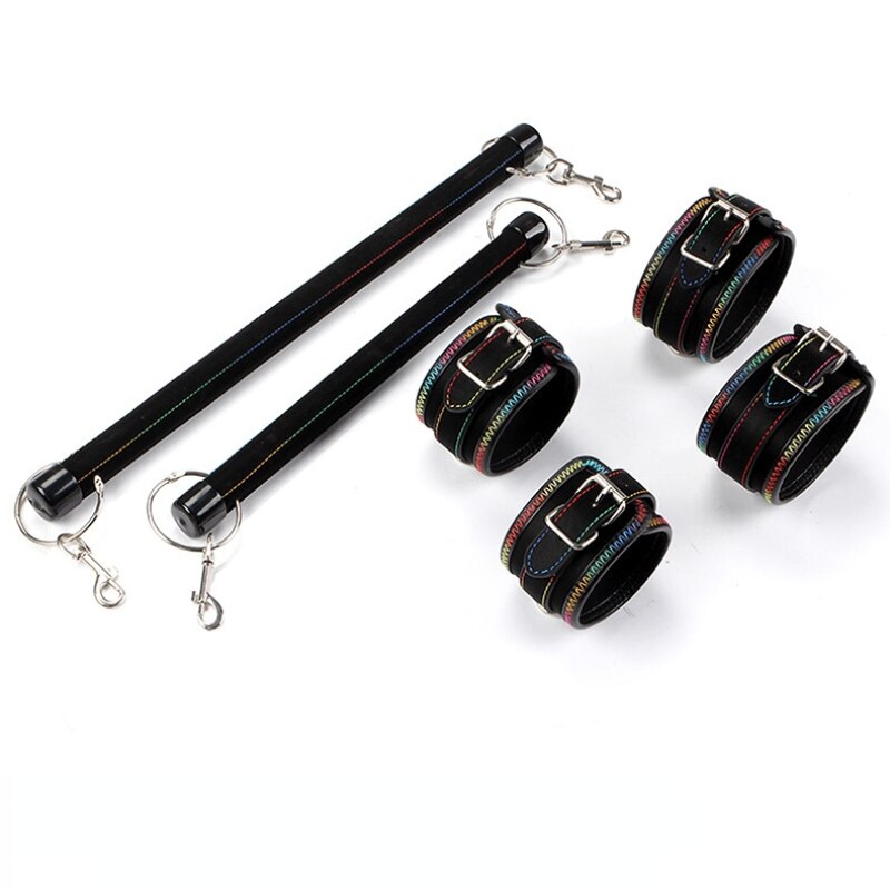 Bondage Kit Of Spreader Bar and Handcuffs - Wrist/Leg/Ankle Cuffs for Women's Sex Machine Play - ChastityBondage