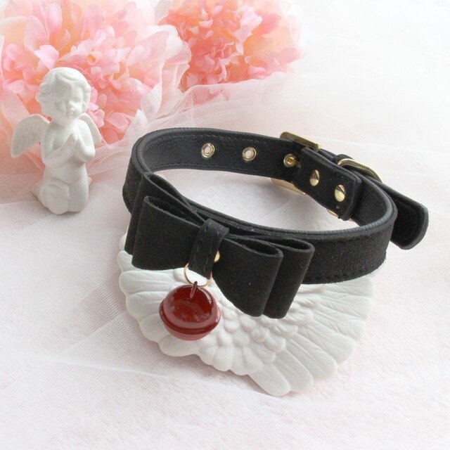 BDSM PU Leather Collar-Bondage Bell Choker slave costume Necklace - ChastityBondage