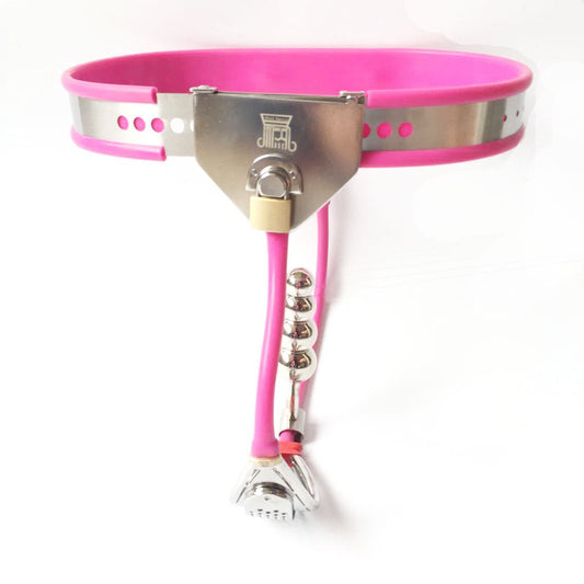Silicone Liner Female Chastity Belt with No Hole - Pink - ChastityBondage
