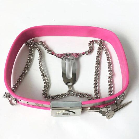 Invisible Chastity Belt for Women with Adjustable Waist and Lockable Stainless Steel Chain - ChastityBondage
