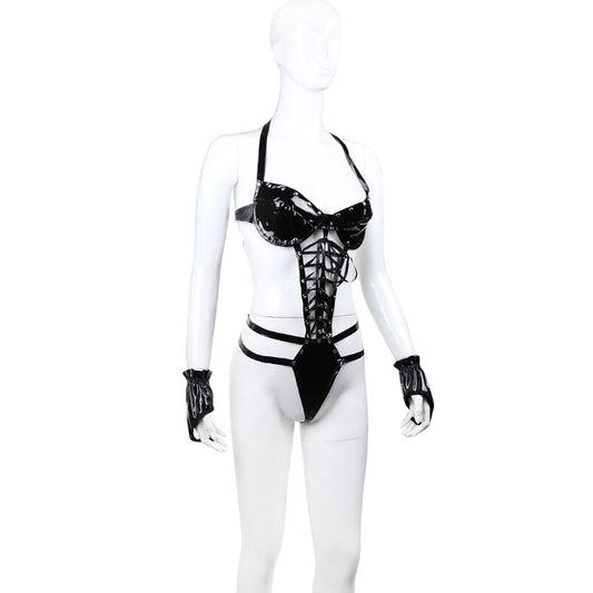 BDSM Lingerie Costume PU Leather Thong Underwear - Dance Party Club Wear - ChastityBondage