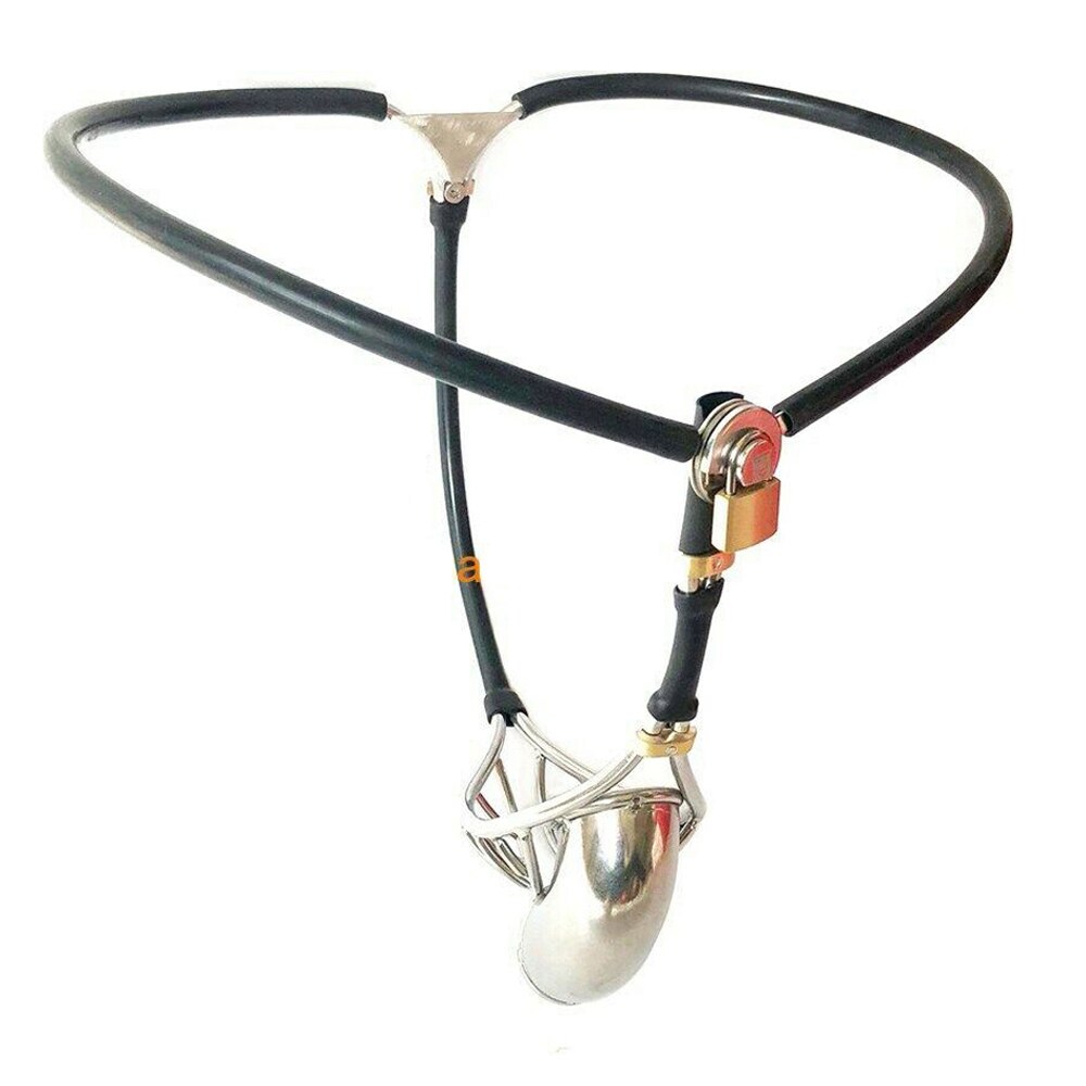 Male Chastity Belt Lockable Thong Underwear with Anal Plug - ChastityBondage
