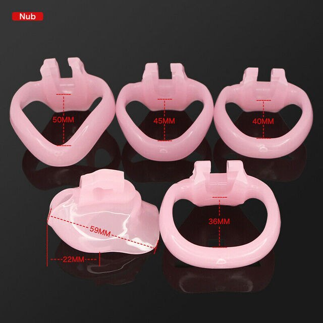 BDSM Male Resin Chastity Cock Cage Device with 4 Penis Rings Set HTV4 - ChastityBondage