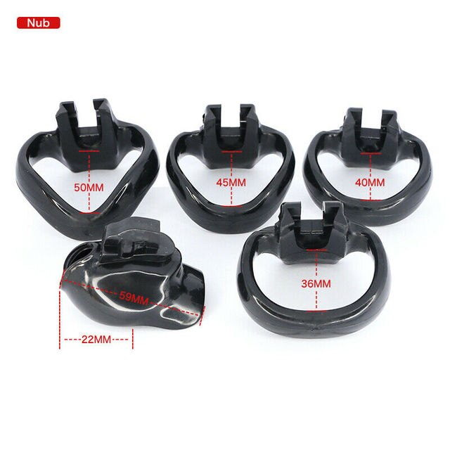 BDSM Male Resin Chastity Cock Cage Device with 4 Penis Rings Set HTV4 - ChastityBondage