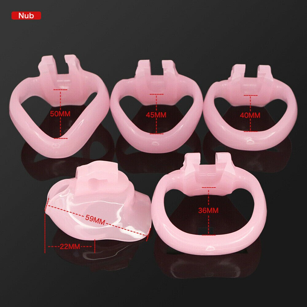 BDSM Male Resin Chastity Cock Cage Device with 4 Penis Rings Set HTV4 - ChastityBondage