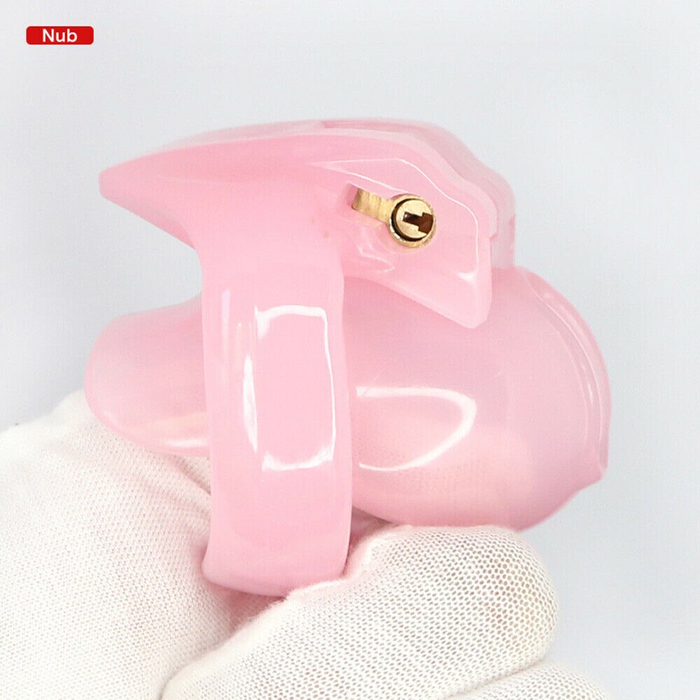 Resin small Chastity Cage with 4 Penis Rings- BDSM Bondage Lock For Men - ChastityBondage