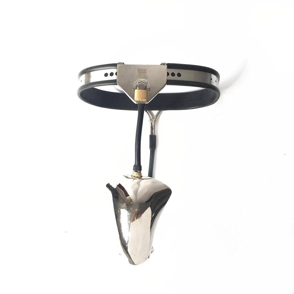 Metal Chastity Belt For Men - Male Panties Shield Device with Lock and Anal Plug - ChastityBondage