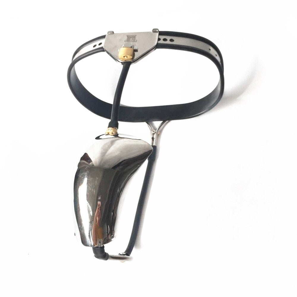 Metal Chastity Belt For Men - Male Panties Shield Device with Lock and Anal Plug - ChastityBondage