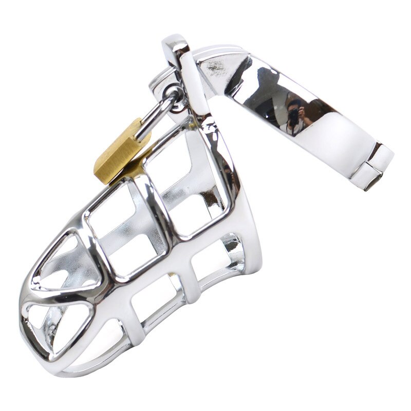 Peniskfig aus Metall mit Schloss Penisfessel aus Edelstahl, Sexspie ChastityBondage Peniskfig aus Metall mit Schloss Penisfessel aus Edelstahl, Sexspie ChastityBondage