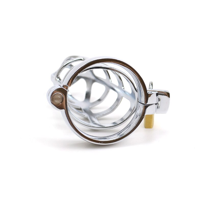 Metal Chastity Cage with Lock - Stainless Steel Penis Restraint Sex Toys for Men - ChastityBondage