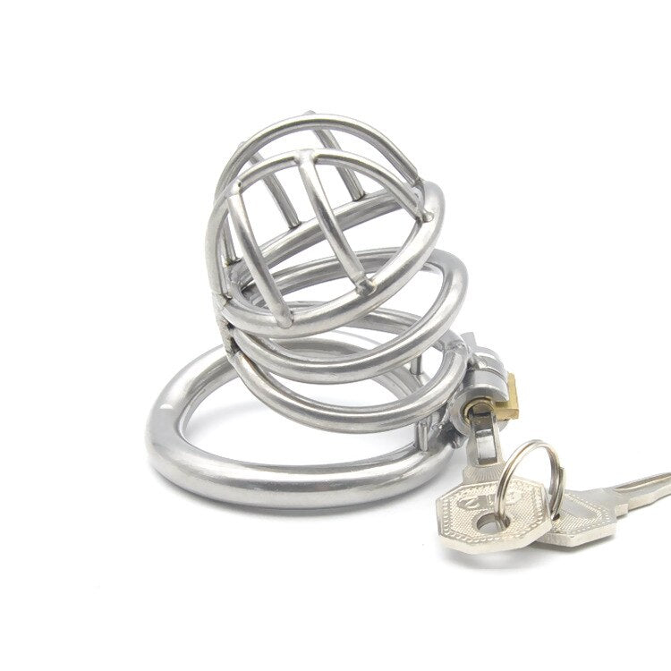 Stainless Steel Hollow Cock Cage with Lock Key