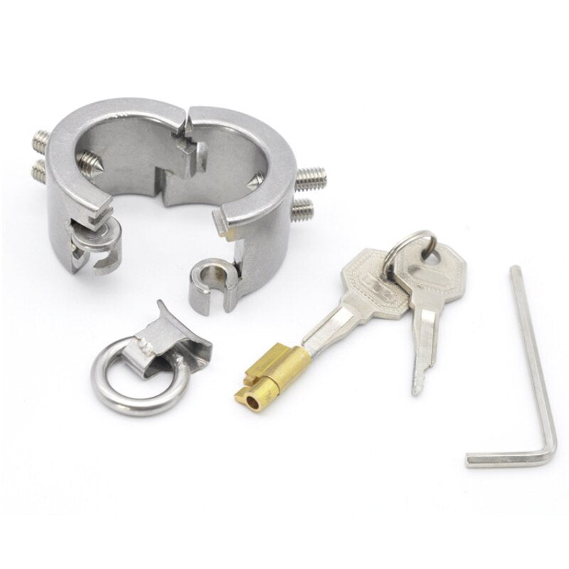 Spiked Chastity Cage Male Stainless Steel Metal Cock Ring - Teeth Penis Ring - ChastityBondage