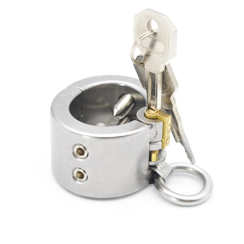 Spiked Chastity Cage Male Stainless Steel Metal Cock Ring - Teeth Penis Ring - ChastityBondage
